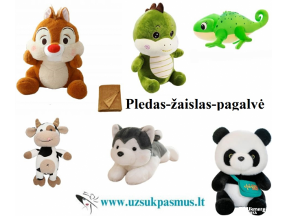  Pledas, žaislas, pagalvė vaikams – 3 viename.